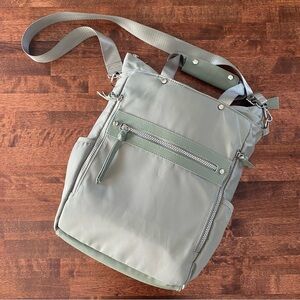 Laundry by Shelli Segal Sage Green Nylon Tavel Laptop Crossbody